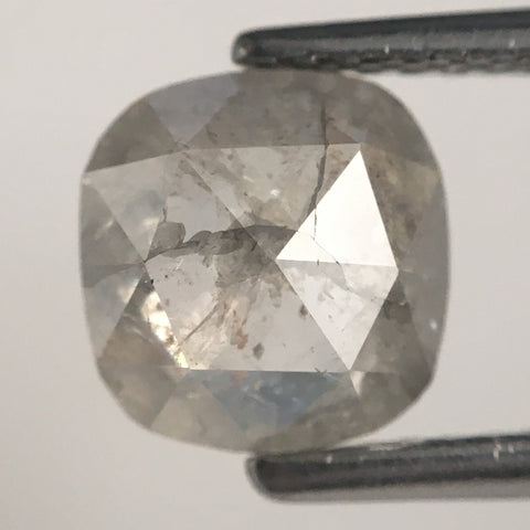 1.39 Ct Gray Color Cushion shape Natural loose diamond, 7.14 mm x 6.88 mm x 2.88 mm Cushion rose cut diamond, 100% conflict free SJ71/59