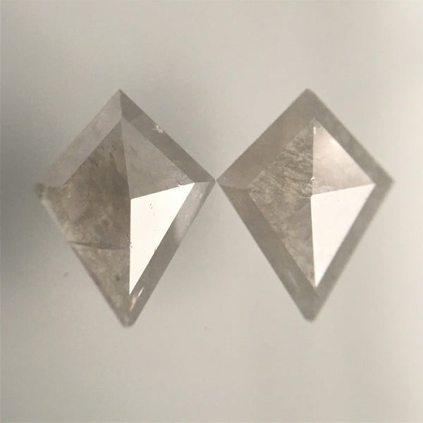 Pair of 2.31 Ct Kite Shape Natural Loose Diamond, 11.10 mm X 8.40 mm Geometric Shape Diamond, Back Side Flat Diamond SJ13/02