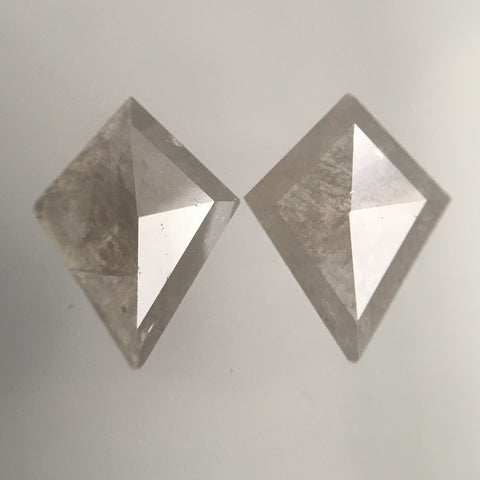 Pair of 2.31 Ct Kite Shape Natural Loose Diamond, 11.10 mm X 8.40 mm Geometric Shape Diamond, Back Side Flat Diamond SJ13/02