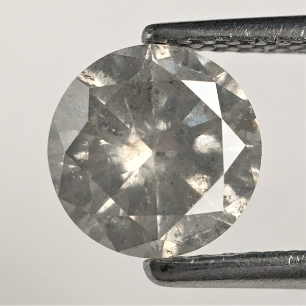 1.21 Ct Round Shape Brilliant Cut Salt And Pepper Natural Loose Diamond, 6.94 mm x 3.96 mm, Round Shape Diamond SJ72/06