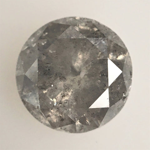 1.53 Ct Round Shape Brilliant Cut Salt And Pepper Diamond, 6.75 mm x 4.75 mm Round Natural Loose Diamond, i3 Clarity, Loose Diamond SJ72/30