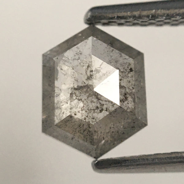 0.85 Ct Natural Loose Diamond Hexagon Shape Salt and Pepper 7.06 mm x 5.48 mm x 2.43 mm, Fancy Hexagon Shape Natural loose diamond SJ70/58