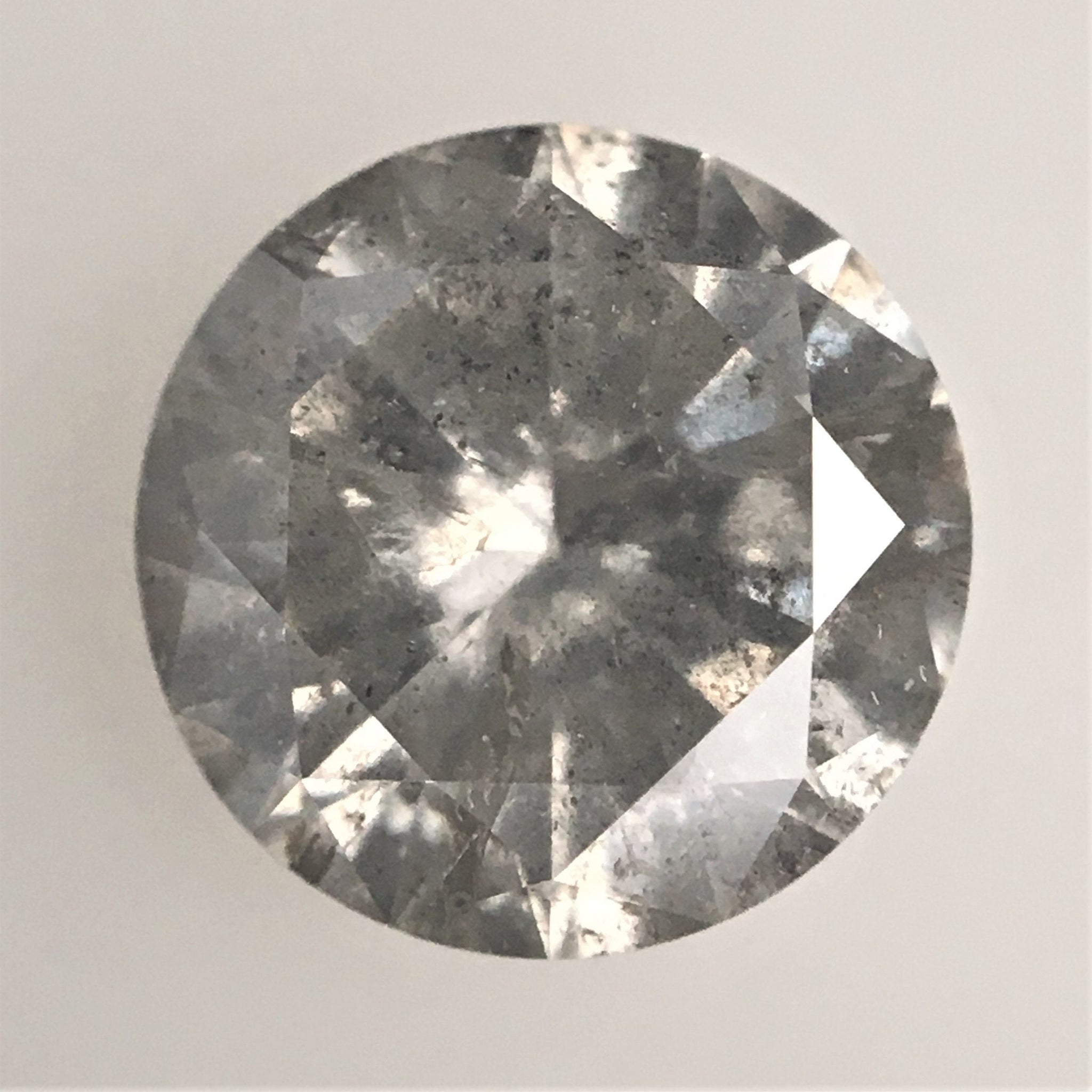 1.21 Ct Round Shape Brilliant Cut Salt And Pepper Natural Loose Diamond, 6.94 mm x 3.96 mm, Round Shape Diamond SJ72/06