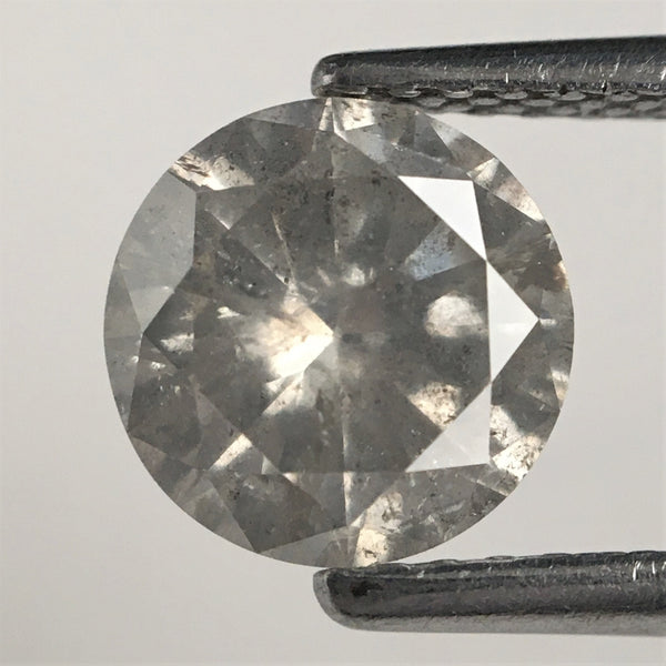 1.21 Ct Round Shape Brilliant Cut Salt And Pepper Natural Loose Diamond, 6.94 mm x 3.96 mm, Round Shape Diamond SJ72/06