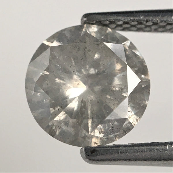 1.21 Ct Round Shape Brilliant Cut Salt And Pepper Natural Loose Diamond, 6.94 mm x 3.96 mm, Round Shape Diamond SJ72/06