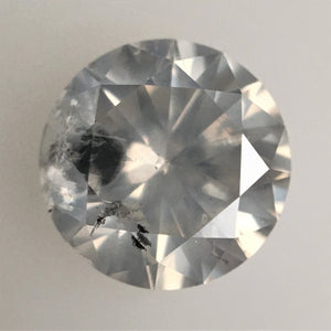 1.02 Ct Natural Loose Diamond, 6.29 mm x 3.87 mm Round Shape Brilliant Cut Salt And Pepper Color i3 Clarity, Round Loose Diamond SJ72/16