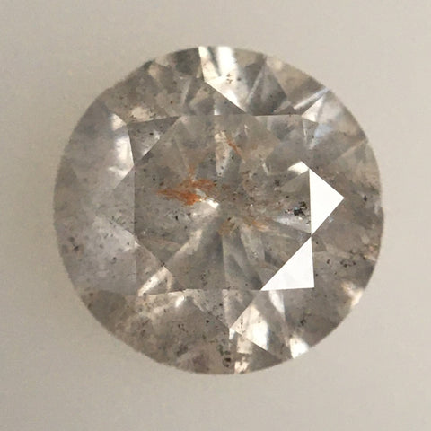 1.02 Ct Round Shape Brilliant Cut Natural Diamond, 6.37 mm x 3.97 mm Round Natural Loose Diamond, Gray color i3 Clarity Diamond SJ72/26