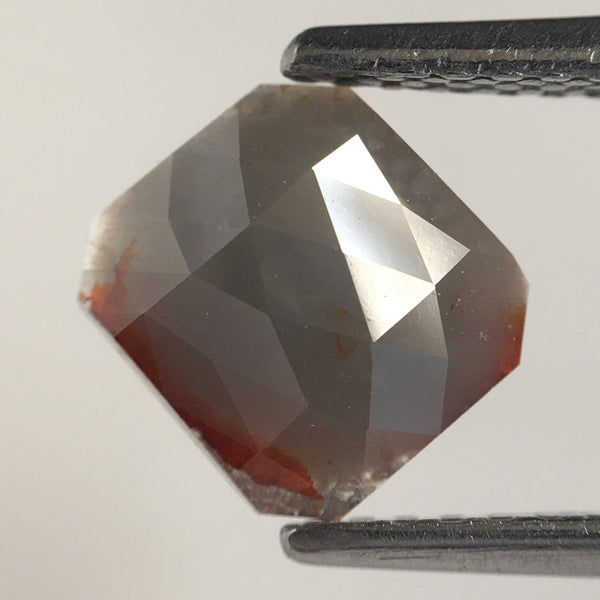 1.15 Ct Square Cushion Shape Gray Brown Rose Cut Natural Loose Diamond, 6.80 mm x 6.38 mm x 2.36 mm Diamond for Engagement ring AJ10/42