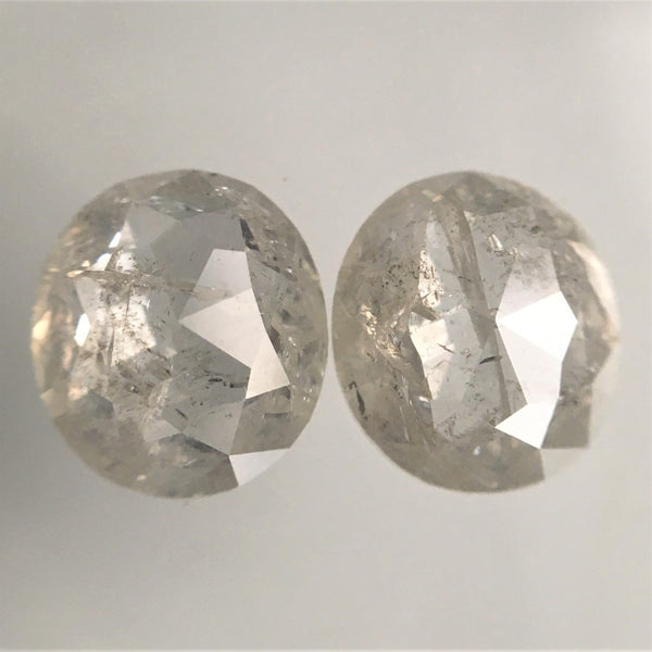 3.32 Ct Oval Shape Rose Cut Natural Loose Diamond Pair, 8.40 mm x 7.47 mm x 2.82 mm Fancy Gray Color Oval Shape Loose Diamond Pair SJ74/06