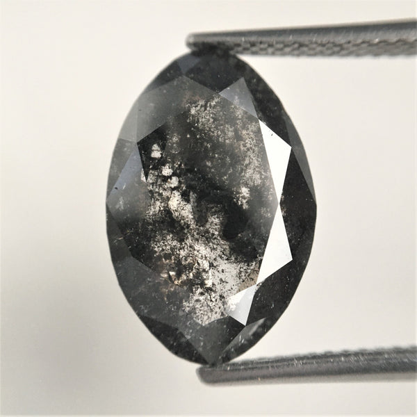 4.82 Ct Oval Shape Rose Cut Salt and Pepper Natural Loose Diamond, 15.14 mm x 10.13 mm x 3.46 mm Oval Shape Loose Diamond SJ74/07