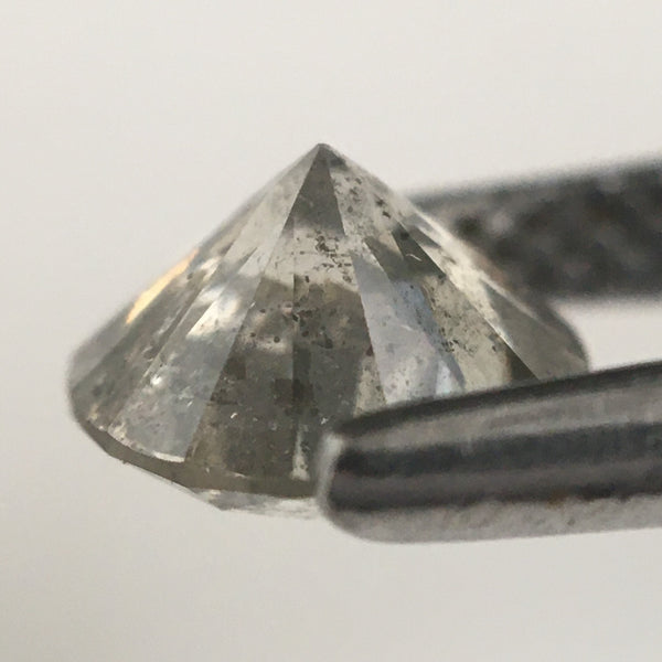 0.85 Ct Natural Salt and Pepper Brilliant Cut Diamond, 5.95 mm x 3.67 mm Grey & Black Loose Diamonds, Natural Loose Diamond SJ72/59