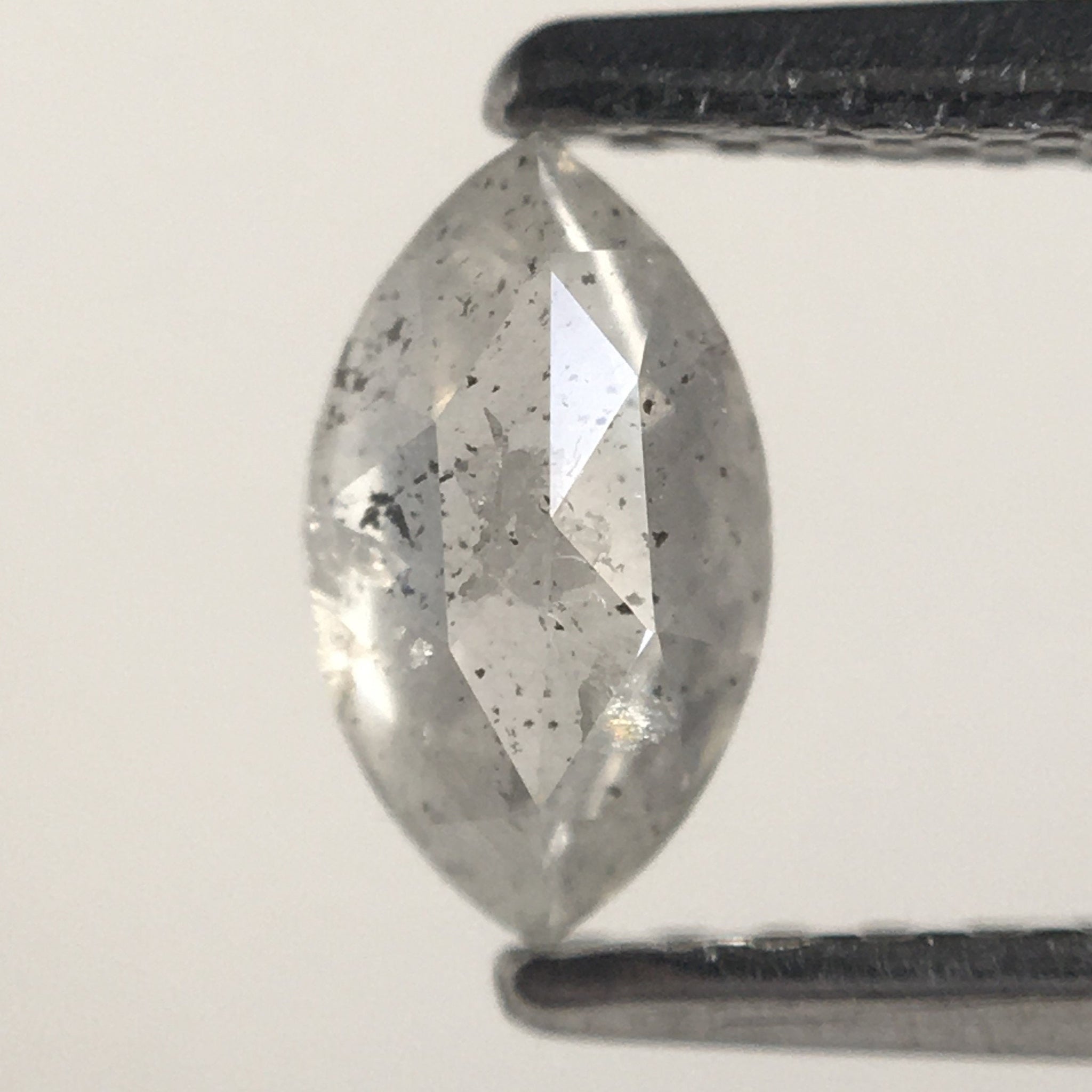 0.42 Ct Marquise Shaped Natural Brilliant Cut Loose Diamond 6.14 mm x 3.55 mm x 2.34 mm, Light Gray Salt & pepper Loose Diamond SJ73/21