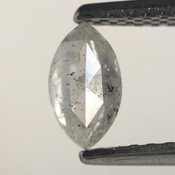 0.42 Ct Marquise Shaped Natural Brilliant Cut Loose Diamond 6.14 mm x 3.55 mm x 2.34 mm, Light Gray Salt & pepper Loose Diamond SJ73/21