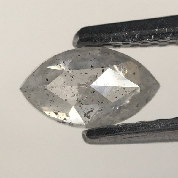 0.42 Ct Marquise Shaped Natural Brilliant Cut Loose Diamond 6.14 mm x 3.55 mm x 2.34 mm, Light Gray Salt & pepper Loose Diamond SJ73/21