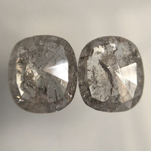 4.18 Ct Oval Shape Fancy Grey Color Rose Cut Natural Loose Diamond Pair, 9.49 mm x 8.21 mm x 2.70 mm Oval Shape Loose Diamond Pair SJ74/01