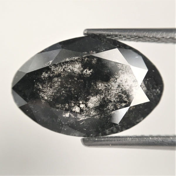 4.82 Ct Oval Shape Rose Cut Salt and Pepper Natural Loose Diamond, 15.14 mm x 10.13 mm x 3.46 mm Oval Shape Loose Diamond SJ74/07