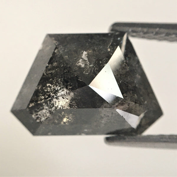 2.82 Ct 7.59 mm X 11.34 mm X 3.92 mm Trapezoid Shape Gray Black Salt Pepper Rose Cut Natural Loose Diamond Natural Geometric Diamond SJ10/27