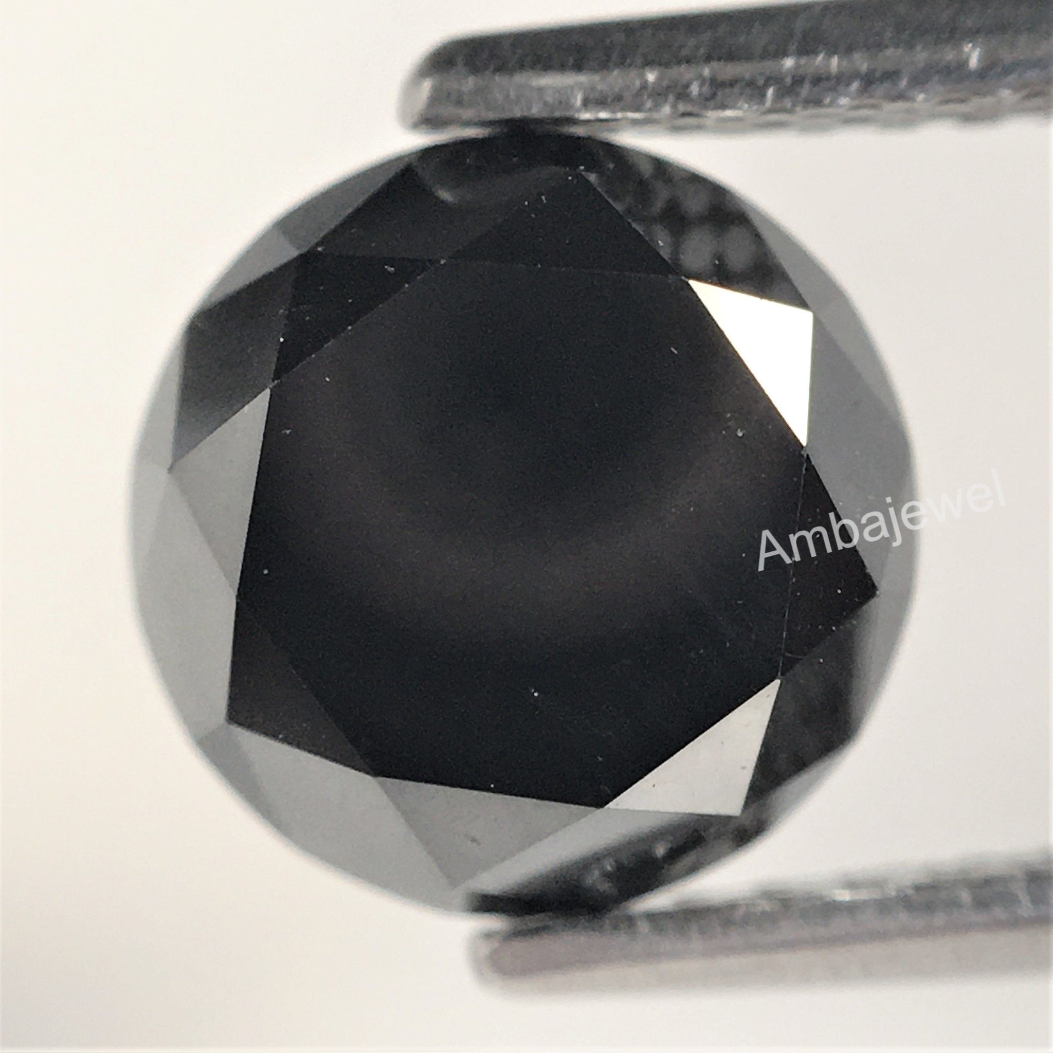 2.10 Ct Round brilliant Cut Loose Natural Diamond 7.45 mm x 5.27 mm, Heated Black round Cut Natural Loose Diamond best for ring SJ74/12