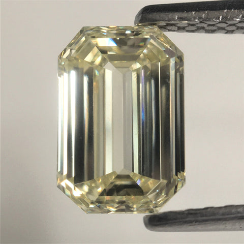 1.26 Ct Natural Loose Diamond Emerald Shape, 7.62 MM x 5.18 MM x 3.03 MM, M Color VS1 clarity Faint Yellow Natural Loose Diamond SJ39/55