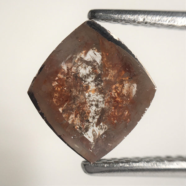 Pair Of 2.46 Ct Cushion Shape Reddish Brown Natural Loose Diamond, 9.50 mm X 8.50 mm, Cushion Shape Rose Cut Natural Loose Diamond SJ12/20