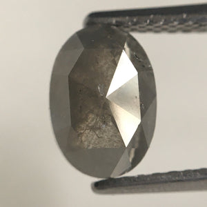 1.37 Ct Oval Shape Fancy Grey Natural Loose Diamond, 7.95 mm X 5.61 mm X 2.93 mm Oval Shape Rose Cut Natural Faceted Loose Diamond SJ10/39