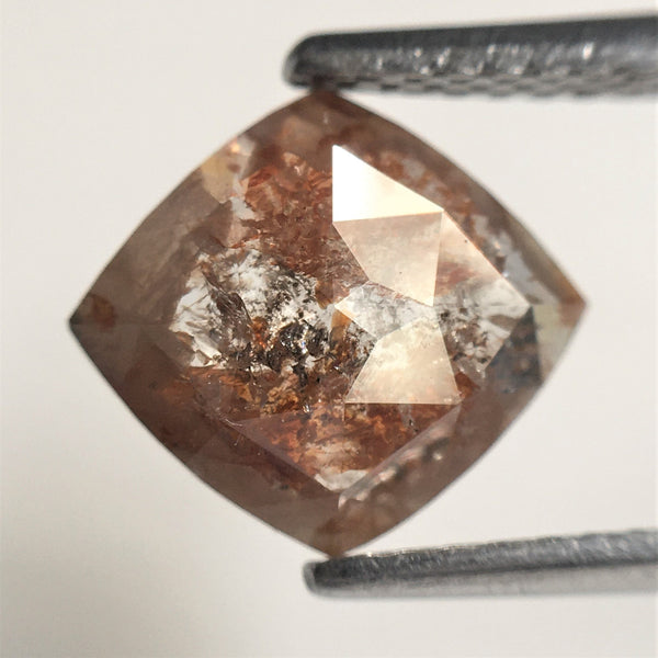 Pair Of 2.46 Ct Cushion Shape Reddish Brown Natural Loose Diamond, 9.50 mm X 8.50 mm, Cushion Shape Rose Cut Natural Loose Diamond SJ12/20