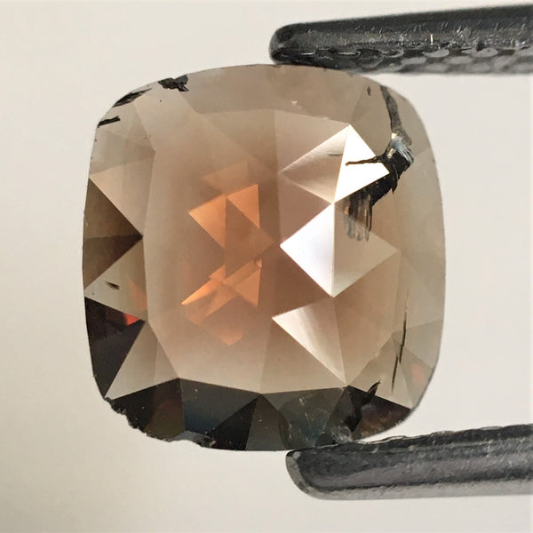 Pair Of 1.47 Ct Cushion Shape Fancy Brown Natural Loose Diamond, 7.00 mm X 6.60 mm Cushion Shape Rose Cut Natural Loose Diamond SJ12/27