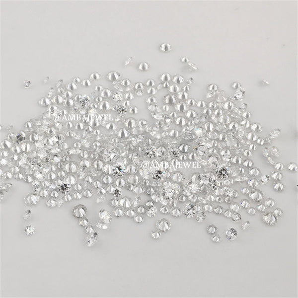 1.00 Ct lot, 1.35 mm to 1.40 mm Round Brilliant Cut Lab Grown Star Diamond, 80 to 90 Pcs Star Diamond, Polished Round Cut LGD Diamond lot