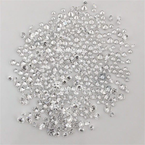 1.00 Ct lot, 1.35 mm to 1.40 mm Round Brilliant Cut Lab Grown Star Diamond, 80 to 90 Pcs Star Diamond, Polished Round Cut LGD Diamond lot