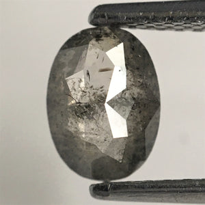 0.56 Ct Natural loose diamond salt and pepper Oval shape rose cut, 6.70 mm x 4.95 mm x 2.03 mm Brilliant Oval natural diamond SJ73/38