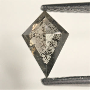 0.64 Ct Kite Shape Natural Loose Diamond Salt and Pepper, 8.03 mm x 5.64 mm x 2.41 mm Fancy Gray and Black Kite Shape Loose Diamond SJ73/57