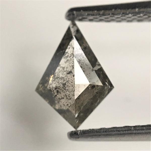 0.64 Ct Kite Shape Natural Loose Diamond Salt and Pepper, 8.03 mm x 5.64 mm x 2.41 mm Fancy Gray and Black Kite Shape Loose Diamond SJ73/57