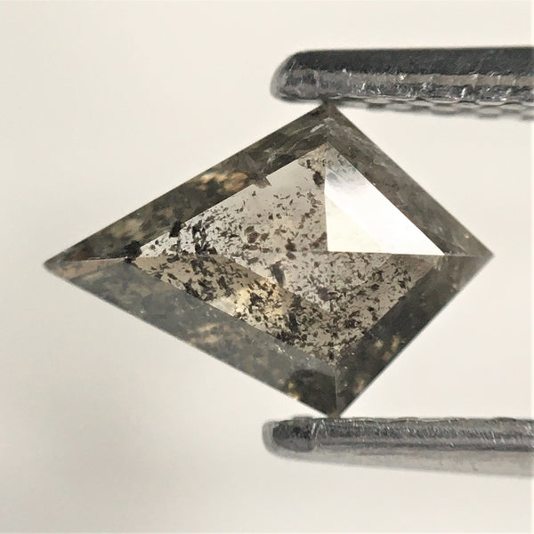 0.64 Ct Kite Shape Natural Loose Diamond Salt and Pepper, 8.03 mm x 5.64 mm x 2.41 mm Fancy Gray and Black Kite Shape Loose Diamond SJ73/57