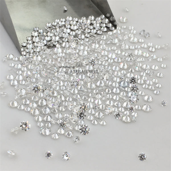1.00 Ct lot, 1.35 mm to 1.40 mm Round Brilliant Cut Lab Grown Star Diamond, 80 to 90 Pcs Star Diamond, Polished Round Cut LGD Diamond lot