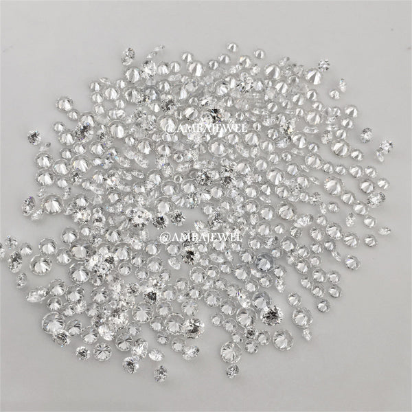 1.00 Ct lot, 1.35 mm to 1.40 mm Round Brilliant Cut Lab Grown Star Diamond, 80 to 90 Pcs Star Diamond, Polished Round Cut LGD Diamond lot