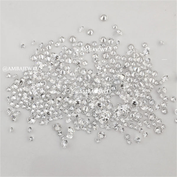 1.00 Ct lot, Lab Grown Diamond 1.25 mm to 1.30 mm Lab Grown Round Brilliant Cut Diamond, 90 to 100 Pcs Diamond, Round Cut Diamond lot