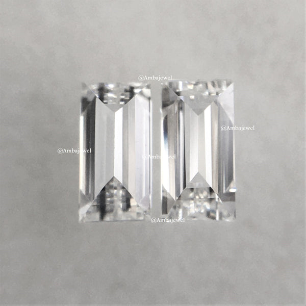 Baguette Cut Diamond Pair: 0.12ct G/H VS/VVS, 4x2mm Loose Diamonds