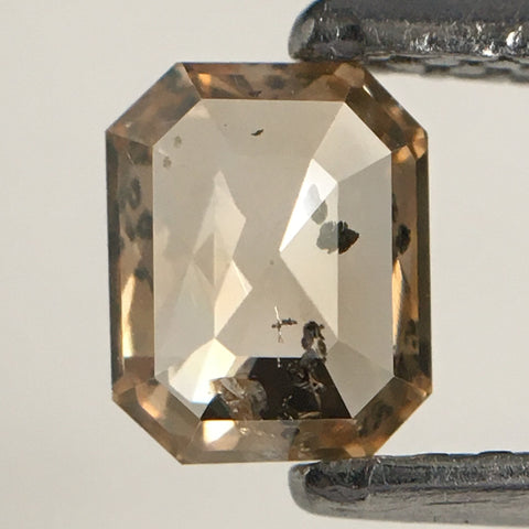 0.46 Ct Brown Emerald Shape Natural Loose Diamond, 5.06 mm x 4.07 mm x 1.86 mm Rustic Natural Loose Diamond SJ73/45