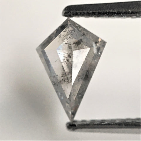 0.71 Ct Kite Shape Natural Loose Diamond Salt and Pepper, 8.22 mm x 5.50 mm x 2.50 mm Fancy Gray and Black Kite Shape Loose Diamond SJ73/46