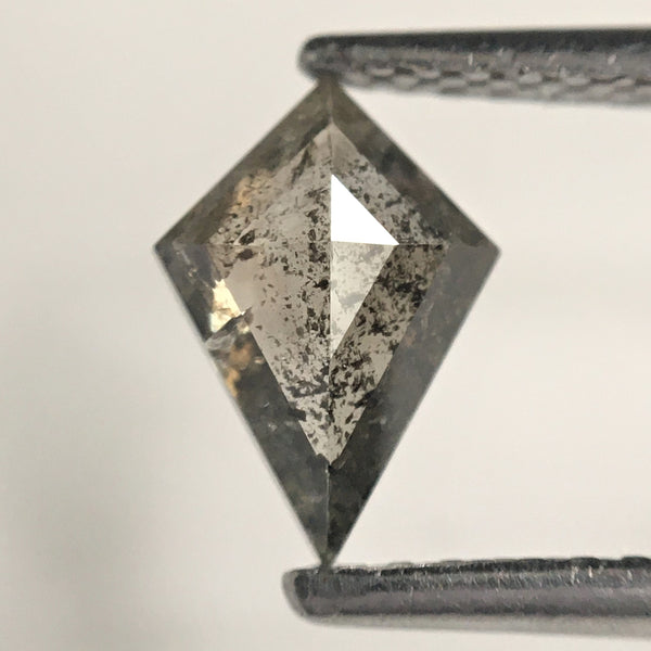 0.64 Ct Kite Shape Natural Loose Diamond Salt and Pepper, 8.03 mm x 5.64 mm x 2.41 mm Fancy Gray and Black Kite Shape Loose Diamond SJ73/57