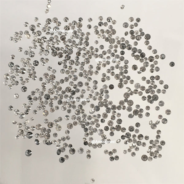1.00 Ct Natural Salt and Pepper Round Cut Diamond Lot (38-45 Pcs)