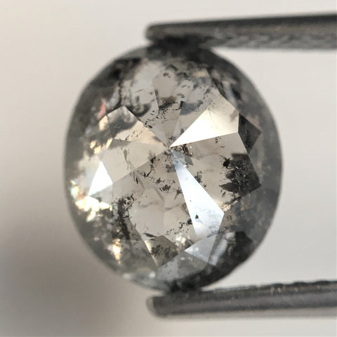 3.52 Ct Oval Shape natural loose diamond salt and pepper, 9.55 x 8.26 x 5.36 mm Full Cut Oval shape natural diamond SJ75/14