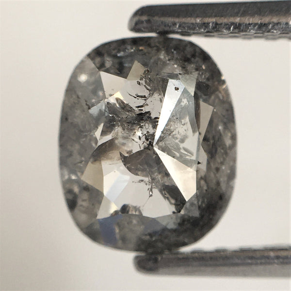 0.99 Ct Natural loose diamond salt and pepper Oval shape rose cut, 7.26 x 5.98 x 2.26 mm Base Flat Oval natural diamond SJ75/42