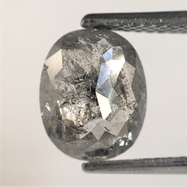 1.85 Ct Oval Shape natural loose diamond salt and pepper, 8.85 x 7.20 x 3.03 mm Flat Base Oval shape natural diamond SJ75/17