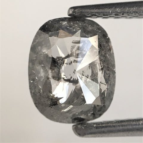 0.96 Ct Oval Shape natural loose diamond salt and pepper, 7.29 x 6.00 x 2.31 mm Flat-Base Oval shape natural diamond SJ75/61