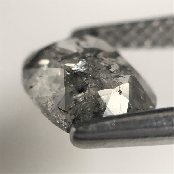 0.99 Ct Natural loose diamond salt and pepper Oval shape rose cut, 7.26 x 5.98 x 2.26 mm Base Flat Oval natural diamond SJ75/42