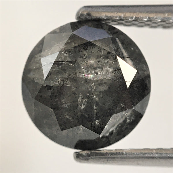 2.18 Ct Salt & Pepper Round Brilliant Cut Loose Diamond