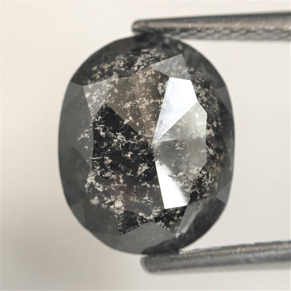 2.61 Ct Oval Shape natural loose diamond salt and pepper, 10.60 x 8.43 x 3.14 mm Full-Cut Oval shape natural diamond SJ75/75