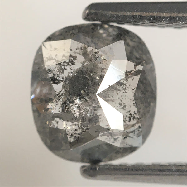 0.91 Ct Oval Shape natural loose diamond salt and pepper, 7.03 x 6.34 x 2.26 mm Flat-Base Oval shape natural diamond SJ75/84