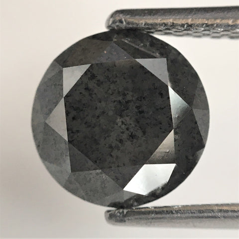 2.11 Ct Salt and Pepper Brilliant Cut Natural Diamond, 7.50 mm x 5.34 mm Grey & Black Loose Diamonds, Natural Loose Diamond SJ75/93